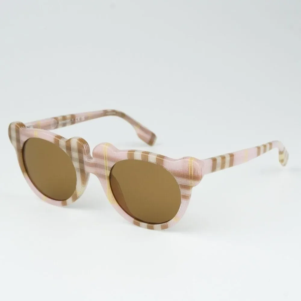 NEW Burberry JB4355 KIDS 397273 Check Pink Bronze  Round Unisex Sunglasses
